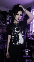 Moonlit Mischief Cat Graphic Tee