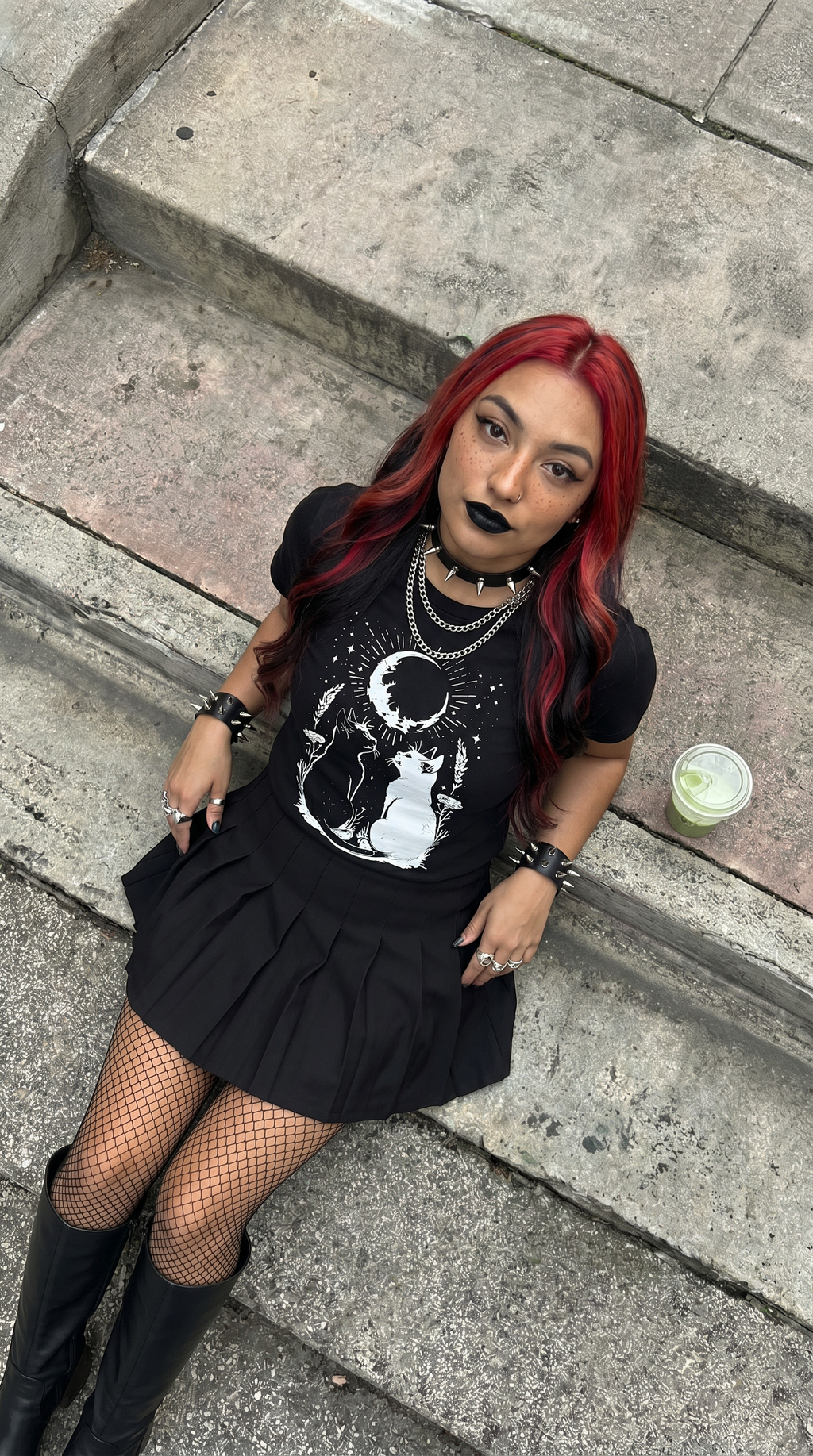 Moonlit Mischief Cat Graphic Tee