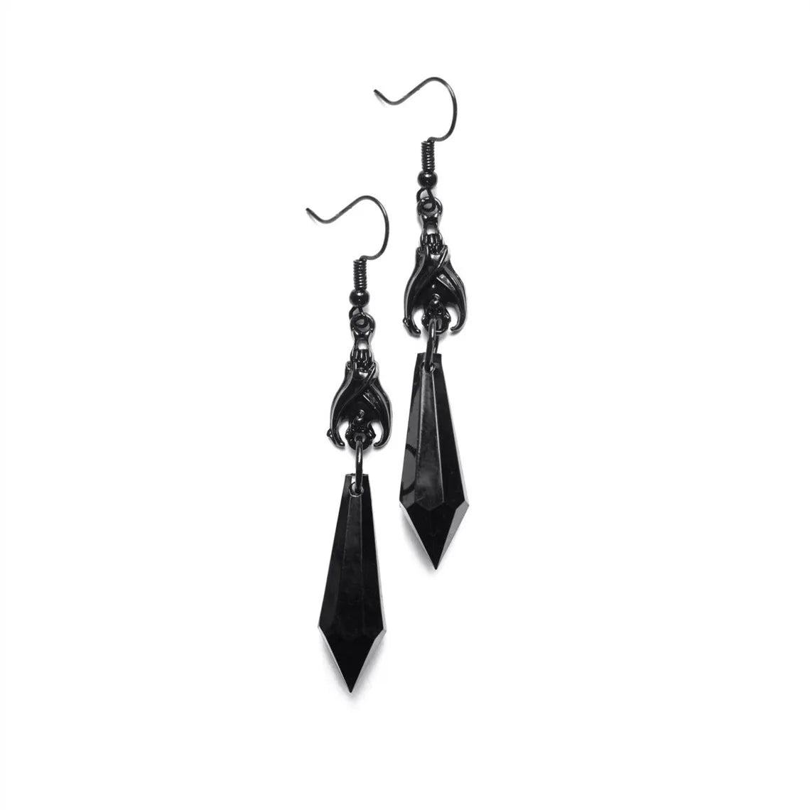 Halloween Jewelry Goth Bat Earrings for Women Girls Cosplay Accessories Crystal Pendants Earrings Gothic Ear Hoops Gifts